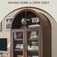 thumbnail image 4 of 71 " Tall Bookshelf with Storage, 4 Doors & Drawers, Wooden Arched Bookshelf for Living Room Office, 4 of 7