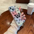 thumbnail image 2 of Compatible with iPhone 15 Laser Case Cute Butterfly Seashell Glitter Bling Case with Camera Lens Protection Scratch-Resistant Cover Girly Women Soft TPU Shockproof Phone Cover,Colorful, 2 of 7