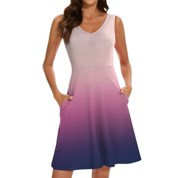 TJAZFJPA Puff Sleeve Dress Womens Sundress with Pockets Summer Casual Tank Dress Sleeveless Midi Beach Dress Tshirt Dress Long Sleeve Dresses