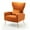 Orange, variant on Newnno Living Room Chairs Velvet Accent Chair with Lumbar Pillow, High Back Armchair Mid Century Modern Vanity Chair for Bedroom with Armrest, Arm Chair with Golden Metal Legs, Black