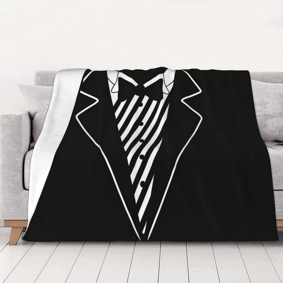 Tuxedo Art Pattern Warm Cozy Plush Throw Blanket for Couch Bed Sofa 60"x50"
