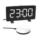 thumbnail image 2 of Reloj Pantalla LED Escritorio Espejo Despertador Snooze USB Vibrador Reloj de noche Luz Cama con agitador Durmiente con discapac Blanco negro Macarena Despertador digital, 2 of 8