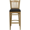 thumbnail image 6 of Flash Furniture HERCULES Series Vertical Slat Back Natural Wood Restaurant Barstool - Black Vinyl Seat, 6 of 7
