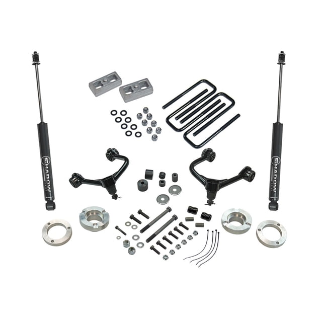 Fits 2005-2020 Toyota Tacoma Superlift Lift Kit Suspension K1012 3 Inch Front Lift; 1-1/2 Inch Rear Lift; Black Components/Black Shock Absorber