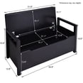 thumbnail image 2 of Demi Bonn 34" Storage Bench with Cushion, Lift-Top Toy Storage Organizer Trunk with 2 Safety Hinges, Wood Storage Box Chest for Bedroom, Entryway, Living Room, Black, 2 of 8
