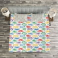 thumbnail image 3 of Ambesonne Love Quilted Bedspread Set 3 Pcs, Patchwork Style Hearts, Queen Size, Multicolor, 3 of 3
