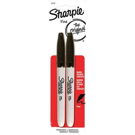 Sharpie Permanent Markers, Fine Point, Black, 2 Pack