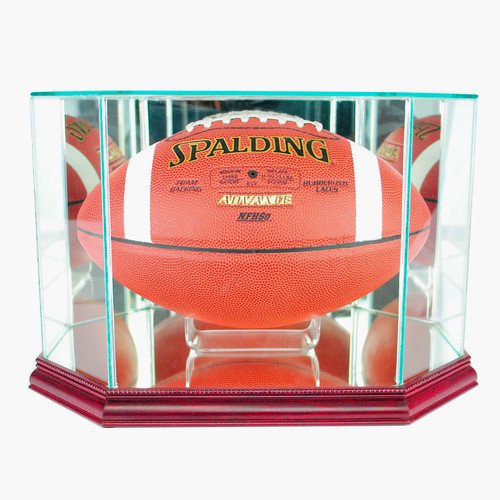 Perfect Cases Octagon Football Display Case, Cherry Finish Walmart
