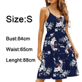 thumbnail image 4 of Vestidos casuales para mujer, sin mangas, de algodón, para playa, de verano, con tirantes finos, corte en A y bolsillos, 4 of 5