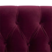 3 Piece La Rosa Chesterfield Tufted Velvet Sofa Set in Burgundy Red