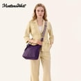 thumbnail image 4 of Montana West Hobo Bags for Women Top Handle Satchel Shoulder Purse Bucket Handbag, A-Purple, 4 of 7