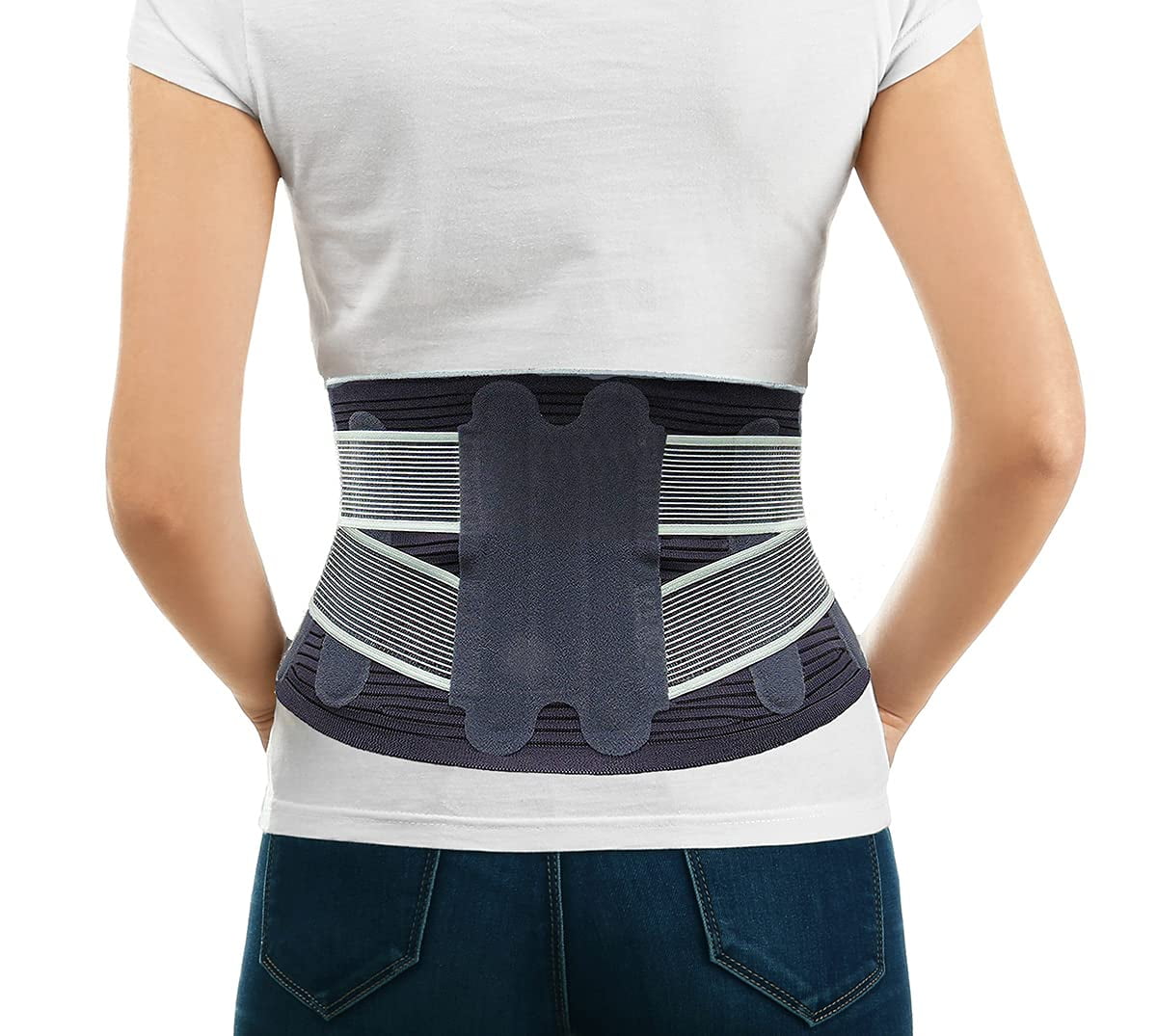 AllyFlex Sports Back Brace for Lifting Lower Back Support for Work Y-Shape Suspenders Safety Belt with Dual 3D Lumbar Support Relieve Pain, Prevent