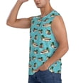 thumbnail image 3 of Lsque Mallard Ducks Swimming In The Lake Print Men's Cotton Blend Sleeveless Muscle Shirts (S-3XL)- Moisture Wicking, Odor Protection, UPF 30+,Medium, 3 of 8