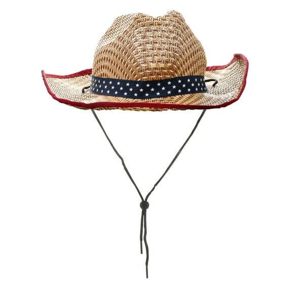 Way to Celebrate Americana Woven Cowboy Hat, Adult Size, 1 Piece