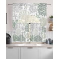 thumbnail image 2 of Coastal Ocean Kitchen Curtains Sets 36 Inch Length with Valance, Sage Green Grey Coral Starfish Shell Swag Valances and Tiers Curtain Set Drapes Swag Curtains for Living Room, Bathroom, Bedroom, Cafe, 2 of 6