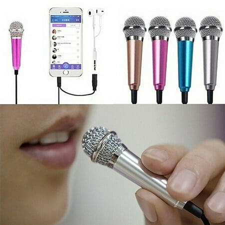 3.5mm Universal Wire Connect Karaoke Metallic Mini Microphone for Cell Phone (Best Microphone For Mobile Phone)
