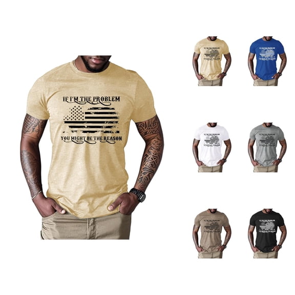 if I'm The Problem You Might Be The Reason Graphic Tees for Men 2026 Summer Casual Short Sleeve Crewneck Funny T Shirts