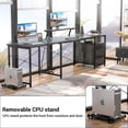 thumbnail image 7 of Homieasy Reversible L-Shaped Gaming Desk with Power Outlet & LED Light Strip, Home Office Computer Desk with Monitor Stand, File Drawer and Workstation,Gray Oak, 7 of 7