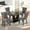 Gray, variant on Sumdeal 5/7-Piece Dining Set, Includes a 63-inch Modern Black Faux Marble Dining Table and 4/6 Velvet-Upholstered Chairs, Perfect for Kitchens, Dining Rooms, and Offices
