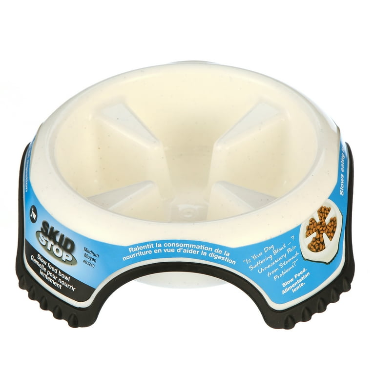 JW Pet Skid Stop Slow Feed Bowl, Assorted, M