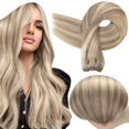 thumbnail image 1 of Full Shine Weft Hair Extensions Ash Blonde Hair Wefts Human Hair Sew in Blonde Highlight Human Hair Weft Extensions Full Ends Double Sew in Remy Hair Exten, 1 of 9