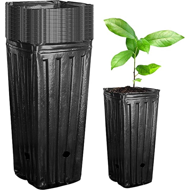 Maceta alta para árbol de 20 piezas, maceta profunda de plástico para árbol de jardín de infantes, maceta de flores con contenedor botánico Floral de planta alta de 7,8 pulgadas (aproximadamente 19,8 cm) ER