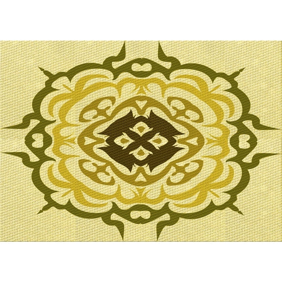 Ahgly Company Machine Washable Indoor Rectangle Transitional Dark Golden Rod Brown Area Rugs, 5' x 7'
