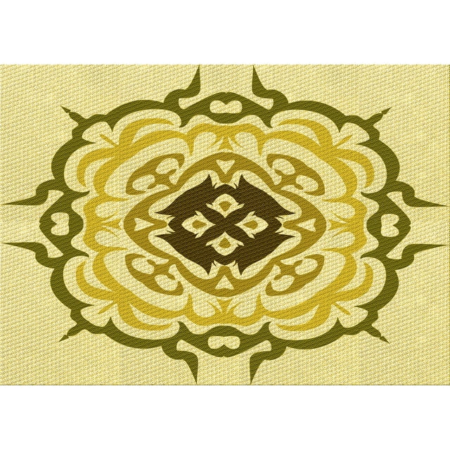 Ahgly Company Tapis Rectangulaire Lavable en Machine Intérieur Transitionnel Brun Doré Foncé, 5 Pieds x 7 Pieds
