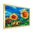 thumbnail image 2 of Designart 'Sunflowers Field Under A Bright Blue Sky' Traditional Framed Art Print, 2 of 4