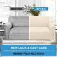 thumbnail image 5 of KissDate Stretch Sofa Slipcovers 1 Piece Couch Covers for 4 Cushion Couch Sofa Furniture Protector for Living Room Modern Full Sofa Covers with Elastic Bottom (XL, Beige), 5 of 7