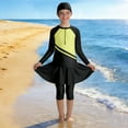 thumbnail image 7 of Girls Modest Swimsuit Full Coverage Swimwear Burkini Swimming Tops Capri Skirt Pants Rash Guard Set 3 Piece, 7 of 7