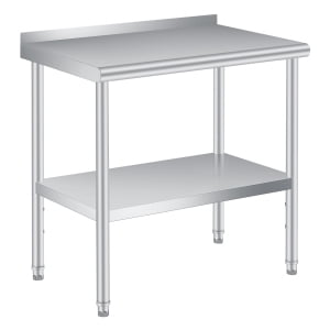 Studyset Stainless Steel Table for Prep & Work with Backsplash 30 x 24 Inches, Commercial Heavy Duty Table with Adjustable Under Shelf for Commercial Kitchen Restaurant Busines