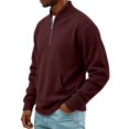 thumbnail image 5 of Frnrwgo Mens Sweater Soft Textured Loose Fit Half Zip Long Sleeve Pullover Casual Fall Winter Top, 5 of 8