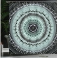 thumbnail image 4 of Ambesonne Tribal Shower Curtain, Vintage Mandala Circles, 69"Wx84"L, Blue Black, 4 of 5