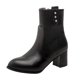 thumbnail image 1 of NECHOLOGY Botas Mujer Adulto Femenino Zapatos Botines de mujer Zapatos de mujer de moda Estilo británico Rhinestone Bowknot Tacón grueso Tacón medio Cremallera trasera sólida Botas (Black, 7), 1 of 4