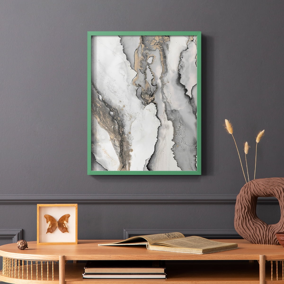 Abstract Ink Fantasy III in Paper Solid Wood 8 x 10 Framed Print