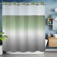 thumbnail image 6 of No Hook Shower Curtain with Snap in Liner, Gradient Simplistic Art Waterproof Bath Curtain Double Layers with See Through Top Window, Grey and Sage Green Hotel Shower Curtains 72x72in, 6 of 9