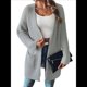 thumbnail image 2 of Suéter Informal de Otoño para Mujer, Abierto Al Frente, de Larga y con Bolsillos. Gris XL, 2 of 10