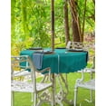thumbnail image 5 of Outdoor Tablecloth Irregular Geometric Round Patio Tablecloths 60 Inch, Waterproof Table Cloths with Umbrella Hole and Zipper, Teal Turquoise Gradient Summer Table Cover for Outdoor Tables Garden, 5 of 6