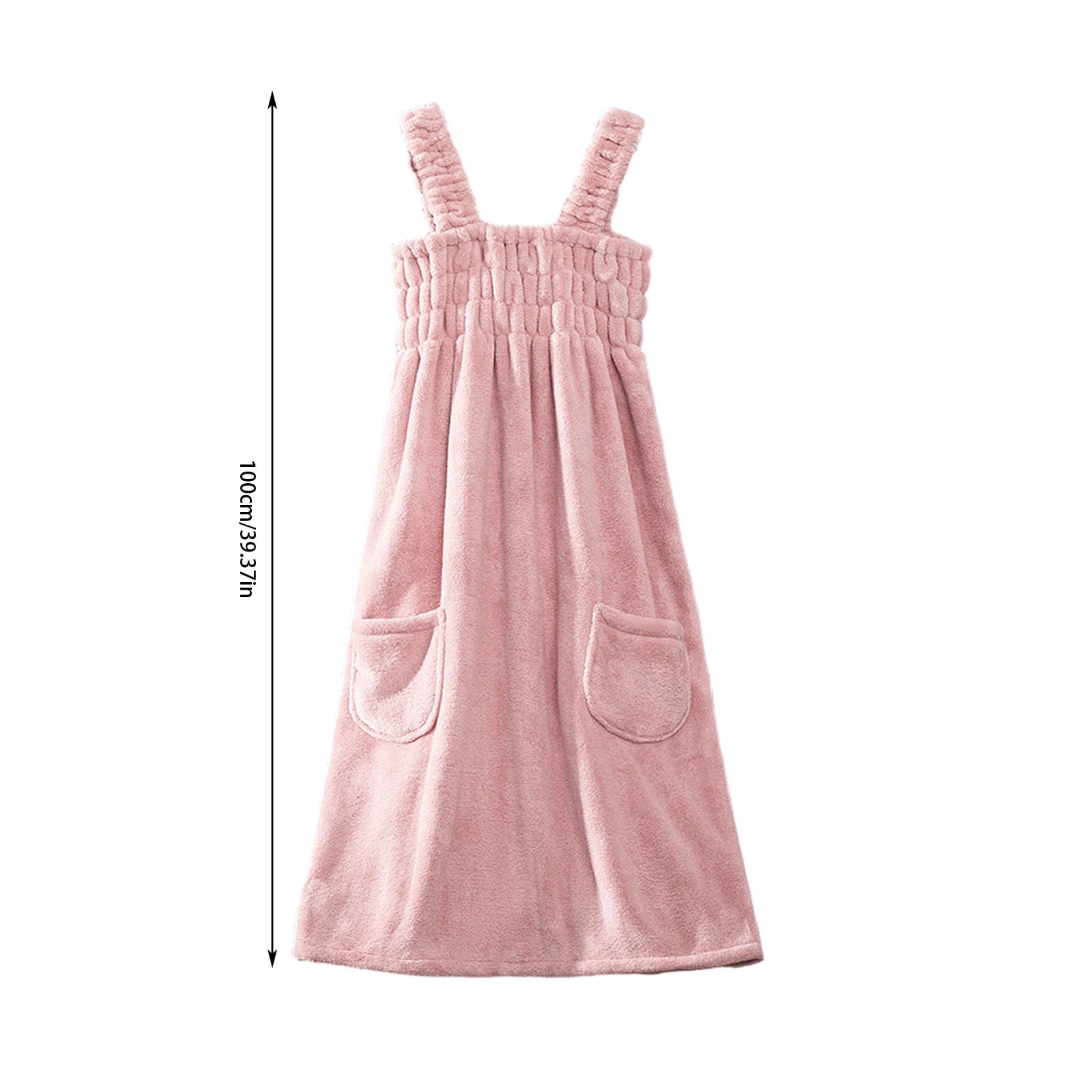 VQPeo Women Elastic Wearable Towel Dress Water Absorbent Bath Beach Spa Gym Towel Wrap Strappy Dress Bathrobes Bathing Shower Cover Up Nightwear Sleeping Dress Robe