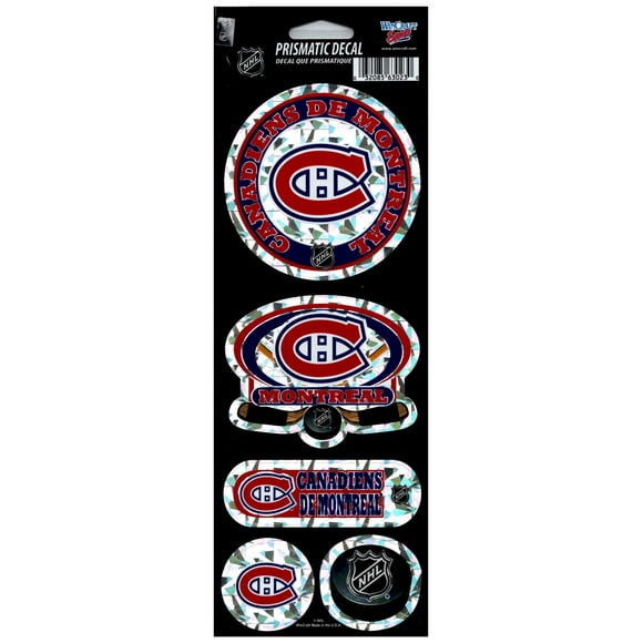 Wincraft Montreal Canadiens Prismatique 4&quot;x11&quot; Sticker Autocollants Feuille