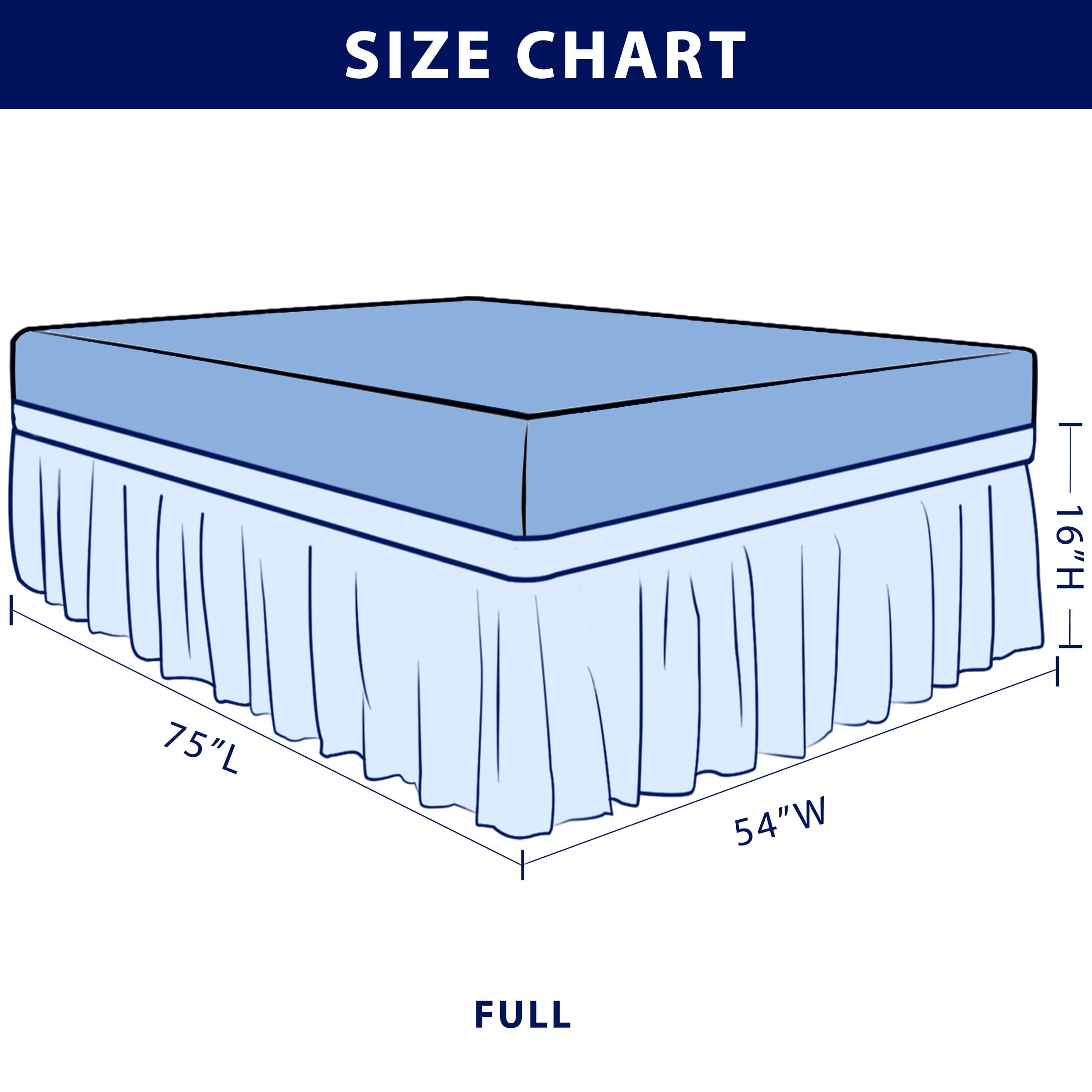 Subrtex Bed Skirt Wrap-Around Dust Ruffle Elastic 16 Inch Bed Cover, Full, Gray