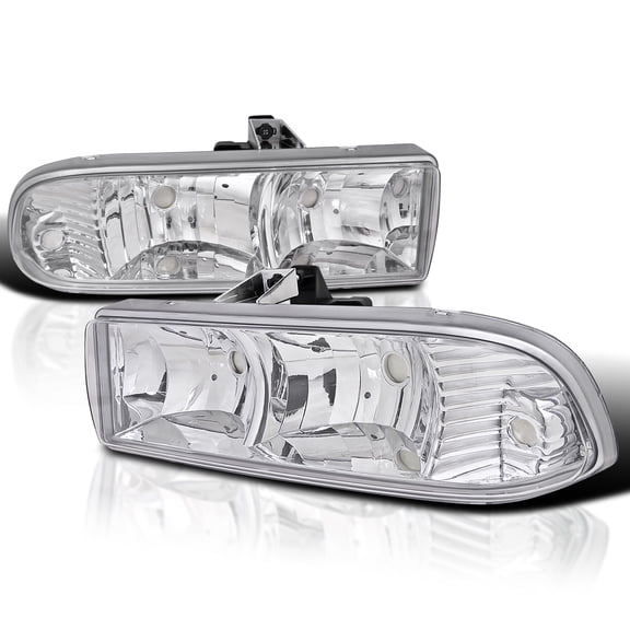 Spec-D Tuning Chrome Housing Clear Lens Headlights Blazer Compatible with 1998-2004 Chevy S10 Blazer 1998-2004 L R Pair Head Light Lamp Assembly