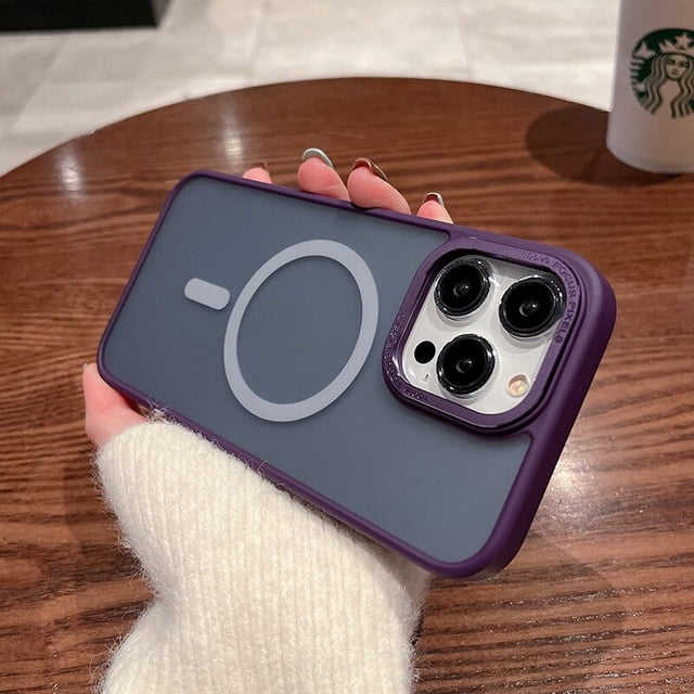 Funda de teléfono de acrílico duro mate magnético de lujo para IPhone 14 13 12 11 Pro Max Plus Magsafe, cubierta protectora de lente de carga inalámbrica Fivean unisex