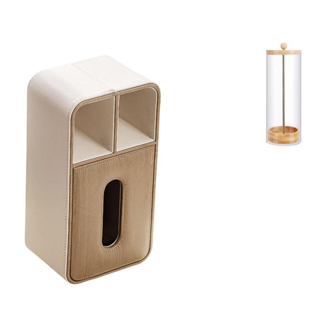 Dispensador De Pajitas De Papel Rectangular Multiusos, Organizador De Fundas Para Mostrador De Oficina, Control Remoto, Barra De Brochas De Maquillaje, Contenedor Transparente Reutilizable