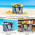 thumbnail image 4 of Palm Trees Dark Blue Beach Bag for Women, Large Breathable Mesh Beach Tote Bag, Summer Coastal Vintage Tropical Sandproof Lightweight Travel Bags for Vacation Picnic Swimming Pool 15.7"x15.7"x9.1", 4 of 9