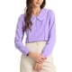 thumbnail image 1 of INSPIRAR CHIC Blusa de Manga Larga con Cuello Peter Pan y Botones Decorativos en la Espalda, Color Lila Claro, 1 of 6