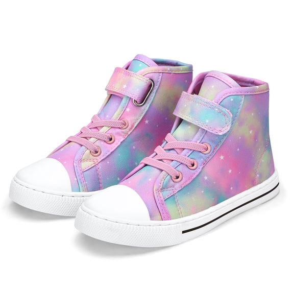 Kushyshoo Colorful Toddler High Top Girls Sneakers Kids Walking Shoes 1M
