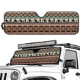 thumbnail image 2 of Yuyamidu Aztec Cowboy Windshield Sun Shade Compatible with 2007-2024 Wrangler Rubicon Sahara TJ JK JKU 2 & 4 Door Car Sun Shade Sun Visor Protector Keep Your Vehicle Cool, Brown, 2 of 7