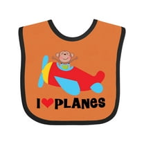 Inktastic Airplane I Love Planes Boys Baby Bib